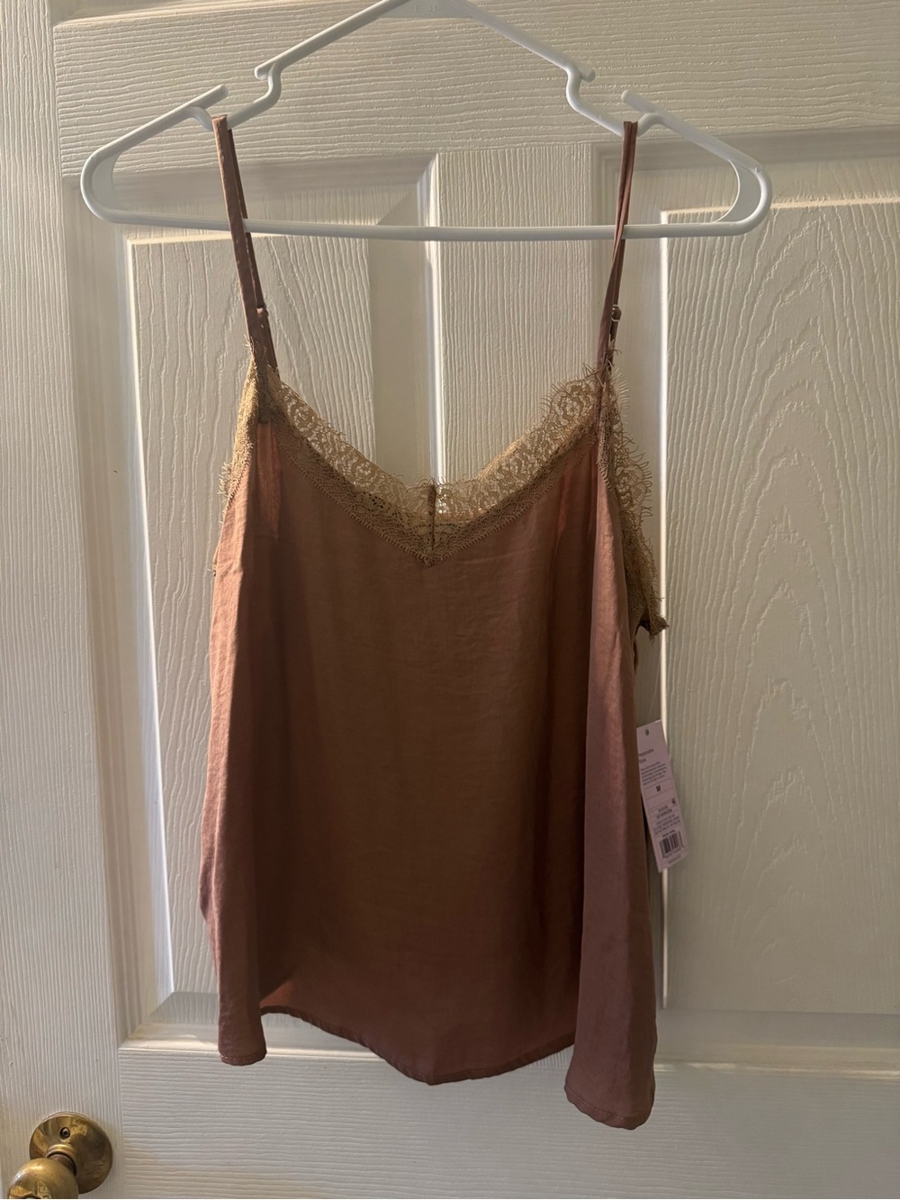 Universal Thread Lace-Trim Satin Cami - Dusty Rose Brown